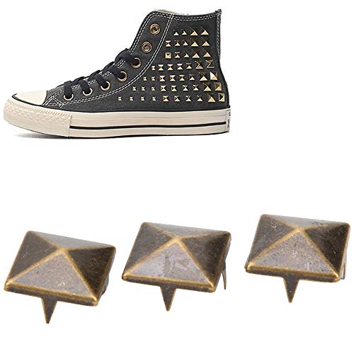 100 Stück Quadratische Pyramiden-Metallnieten mit 4 Krallen, Punk-Nieten für Kleidung, Handtaschen, Stiefel, Schuhe, Zubehör (12MM #21) von Kavolet