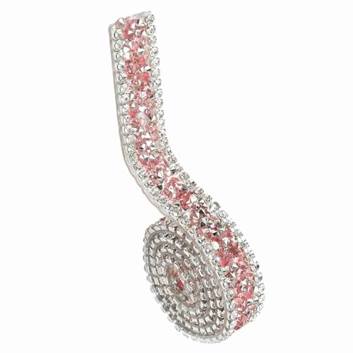 Kavolet Mesh Wrap Sparkle Crystal Strass Band Dekoration für Hochzeit, Geburtstag, 1 Yard, 15 Mm, Grau (Echtes Rosa) von Kavolet