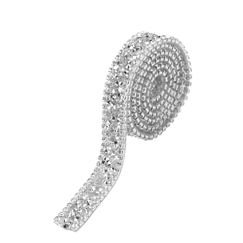 Kavolet Mesh Wrap Sparkle Crystal Strass Band Dekoration für Hochzeit, Geburtstag, 1 Yard, 15 Mm, Grau (mineralisches Silber) von Kavolet