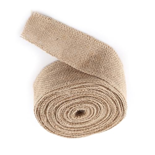 Rustikales Jute-Sackleinen-Stoffband, Tischläufer, Hochzeitsdekoration für Zuhause, Partys, Veranstaltungen, 10 M (5CM) von Kavolet