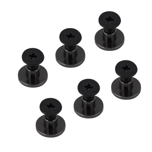 Schwarze Schraubnieten aus Messing, 20 Sets für Lederhandwerk, 5 Mm, 8 Mm, Zubehör, Taschen, Schuhe (5mm) von Kavolet