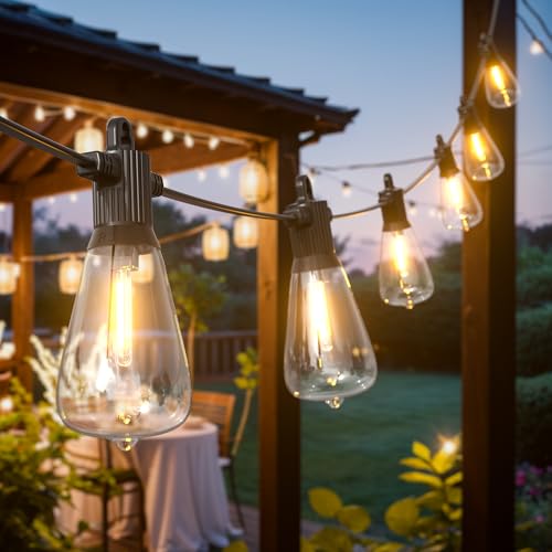 Kawaya Lichterkette Außen, 30M Lichterkette Glühbirnen LED mit 50+2 ST38 Birnen, Wasserdicht IP65 Lichterkette Garten Deko für Terrasse, Bäume, Hochzeit, Party, Festival, 2700K Warmweiß von Kawaya