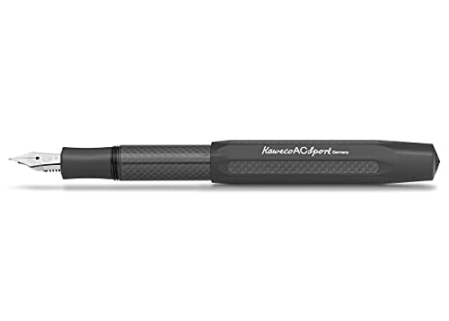 Kaweco AC SPORT Fountain Pen Black Füllfederhalter Aluminium Schwarz, Strichstärke F, Größe: 13cm, 10002278 von Kaweco