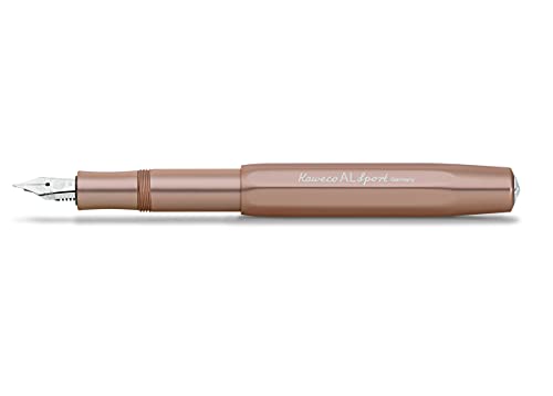 Kaweco AL SPORT Füllhalter Rosé Gold I Premium Aluminium Füllfederhalter für Tintenpatronen mit hochwertiger Stahlfeder I Füllfederhalter 13 cm I Federbreite: BB (Extra Breit) von Kaweco