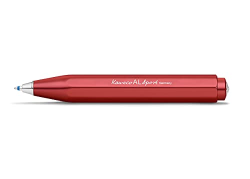 Kaweco AL SPORT Kugelschreiber Deep Red I Business Kuli aus hochwertigem Aluminium in Rot I Edler Taschen-Kugelschreiber mit Herzkurvenmechanik I Seidenglänzender Druckkugelschreiber 10,5 cm von Kaweco