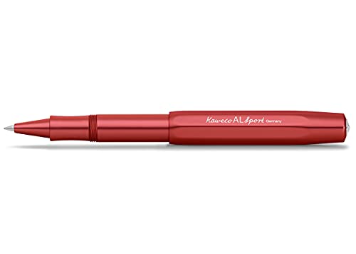 Kaweco AL SPORT Rollerball Deep Red I Gel- / Kugelschreiber aus hochwertigem Aluminium mit Keramikkugel I Edler Kuli in Rot I 23 g Tintenroller mit 0.7 mm Mine I Seidenglänzender Gelroller 13 cm von Kaweco