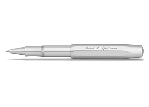 Kaweco AL SPORT Rollerball Silver I Gel- / Kugelschreiber aus hochwertigem Aluminium mit Keramikkugel I Edler Kuli in Silber I 23 g Tintenroller mit 0.7 mm Mine I Seidenglänzender Gelroller 13 cm von Kaweco