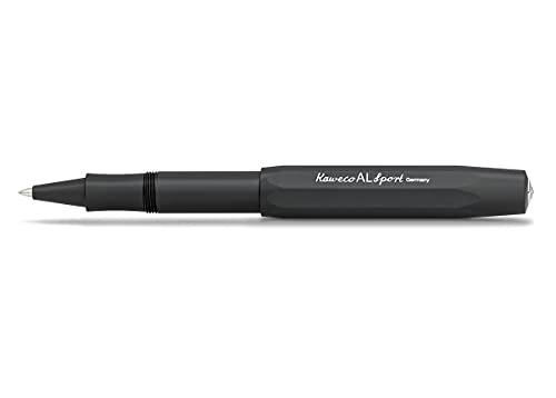 Kaweco AL SPORT Rollerball Black I Gel- / Kugelschreiber aus hochwertigem Aluminium mit Keramikkugel I Edler Kuli in Schwarz I 23 g Tintenroller mit 0.7 mm Mine I Seidenglänzender Gelroller 13 cm von Kaweco