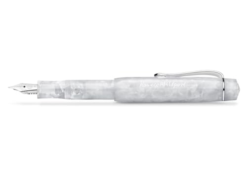 Kaweco ART SPORT Füllhalter Mineral White I Premium Füllfederhalter für Tintenpatronen mit hochwertiger Stahlfeder I Sport Füller aus Acryl 12,5 cm I Federbreite: EF (Extra Fein) von Kaweco