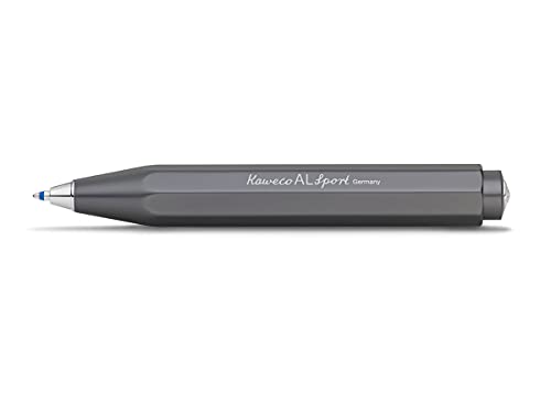 Kaweco AL SPORT Kugelschreiber Anthracite I Business Kuli aus hochwertigem Aluminium I Edler Taschen-Kugelschreiber mit Herzkurvenmechanik I Seidenglänzender Druckkugelschreiber 10,5 cm von Kaweco