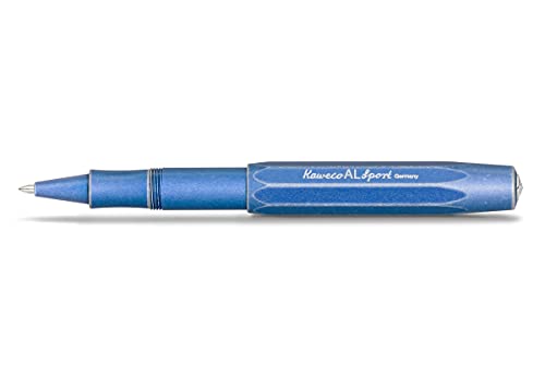 Kaweco AL SPORT Rollerball Stonewashed Blue I Gel- / Kugelschreiber aus hochwertigem Aluminium mit Keramikkugel I Edler Kuli in Blau I 23 g Tintenroller mit 0.7 mm Mine I Gelroller 13 cm von Kaweco