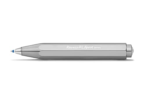 Kaweco AL SPORT Kugelschreiber Raw I Business Kuli aus hochwertigem Aluminium in Silber I Edler Taschen-Kugelschreiber mit Herzkurvenmechanik I Seidenglänzender Druckkugelschreiber 10,5 cm von Kaweco