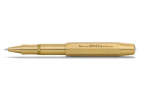 Kaweco BRASS SPORT Rollerball I Gel- / Kugelschreiber aus hochwertigem Messing mit Keramikkugel I Edler Kuli in klassischem Design I Metall Tintenroller mit 0.7 mm Mine I Robuster Gelroller 13 cm von Kaweco