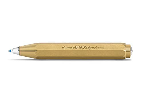 Kaweco BRASS SPORT Kugelschreiber I Business Kuli aus hochwertigem Messing I Edler Taschen-Kugelschreiber mit Herzkurvenmechanik I Robuster Druckkugelschreiber 10,5 cm von Kaweco