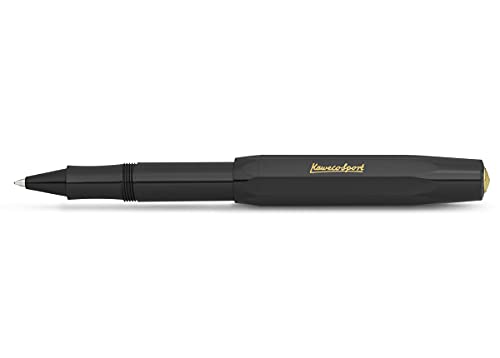 Kaweco CLASSIC SPORT Rollerball Black I Gel- / Kugelschreiber aus hochwertigem Kunststoff mit Keramikkugel I Klassischer Kuli in Schwarz I 13 g Tintenroller mit 0.7 mm Mine I Gelroller 13,5 cm von Kaweco