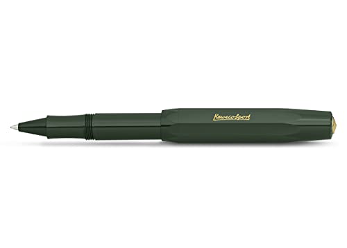 Kaweco CLASSIC SPORT Rollerball Green I Gel- / Kugelschreiber aus hochwertigem Kunststoff mit Keramikkugel I Klassischer Kuli in Grün I 13 g Tintenroller mit 0.7 mm Mine I Gelroller 13,5 cm von Kaweco