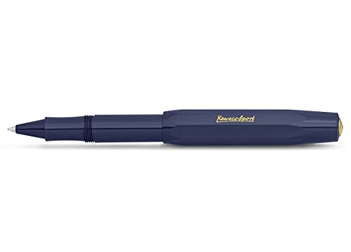 Kaweco CLASSIC SPORT Rollerball Navy I Gel- / Kugelschreiber aus hochwertigem Kunststoff mit Keramikkugel I Klassischer Kuli in Blau I 13 g Tintenroller mit 0.7 mm Mine I Gelroller 13,5 cm von Kaweco