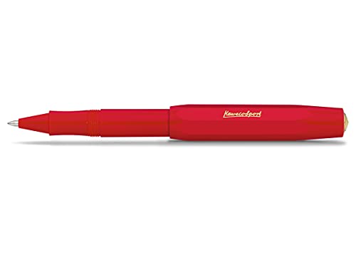 Kaweco CLASSIC SPORT Rollerball Red I Gel- / Kugelschreiber aus hochwertigem Kunststoff mit Keramikkugel I Klassischer Kuli in Rot I 13 g Tintenroller mit 0.7 mm Mine I Gelroller 13,5 cm von Kaweco