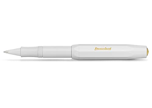 Kaweco CLASSIC SPORT Rollerball White I Gel- / Kugelschreiber aus hochwertigem Kunststoff mit Keramikkugel I Klassischer Kuli in Weiß I 123 g Tintenroller mit 0.7 mm Mine I Gelroller 13,5 cm von Kaweco