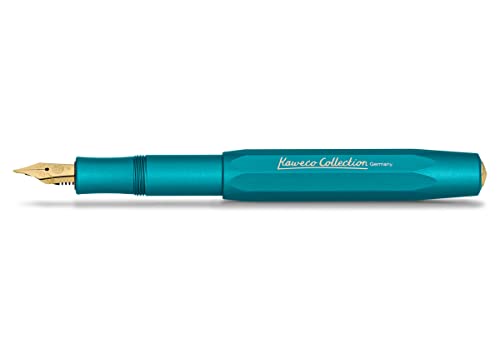 Kaweco COLLECTION Füllfederhalter Iguana Blue I Premium Füllhalter mit vergoldeter Stahlfeder und Iridiumspitze für Tintenpatronen I Sport Füller 13 cm I Federbreite: EF (Extra Fein) von Kaweco