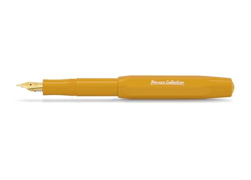 Kaweco COLLECTION Füllhalter Honey I Exklusiver Füllfederhalter für Tintenpatronen inklusive Retro Metallbox I Füller 13 cm in Gelb I Federbreite: B (Breit) von Kaweco