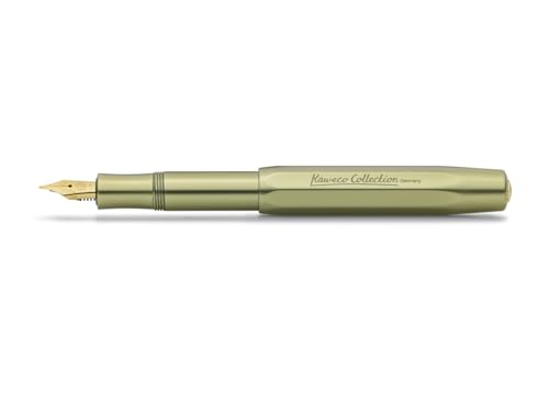 Kaweco COLLECTION Füllhalter Olivine I Exklusiver Füllfederhalter aus Aluminium für Tintenpatronen inklusive Retro Metallbox I Füller 12,7 cm in Grün I Federbreite: B (Breit) von Kaweco