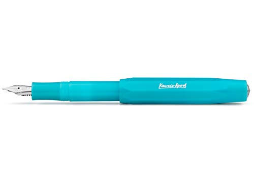 Kaweco FROSTED SPORT Füllhalter Light Blueberry I Premium Füllfederhalter für Tintenpatronen mit hochwertiger Stahlfeder I Füllfederhalter 13 cm I Füller in Blau I Federbreite: BB (Extra Breit) von Kaweco