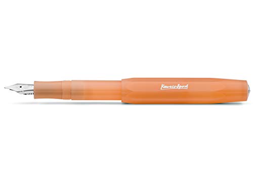 Kaweco FROSTED SPORT Füllhalter Sweet Banana I Premium Füllfederhalter für Tintenpatronen mit hochwertiger Stahlfeder I Füllfederhalter 13 cm I Füller in Gelb I Federbreite: BB (Extra Breit) von Kaweco