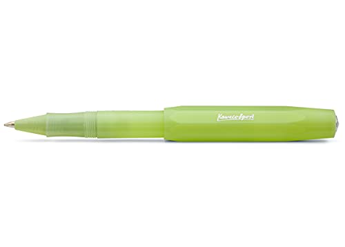 Kaweco FROSTED SPORT Rollerball Fine Lime I Gel- / Kugelschreiber aus hochwertigem Kunststoff mit Keramikkugel I Trendiger Kuli in Orange I 13 g Tintenroller mit 0.7 mm Mine I Gelroller 13,5 cm von Kaweco