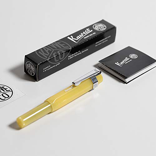 Kaweco Frosted Sport Füllfederhalter Sweet Banana, feine Feder mit Kaweco Sport achteckigem Clip Chrom (2019 Neuheit). von Kaweco