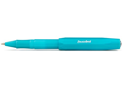 Kaweco FROSTED SPORT Rollerball Light Blueberry I Gel- / Kugelschreiber aus hochwertigem Kunststoff mit Keramikkugel I Trendiger Kuli in Beige I 13 g Tintenroller mit 0.7 mm Mine I Gelroller 13,5 cm von Kaweco