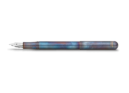 Kaweco LILIPUT Füllhalter Fireblue I Exklusiver Edelstahl Füllfederhalter für Tintenpatronen inklusive Retro Metallbox I Füller 12,5 cm I Federbreite: EF (Extra Fein) von Kaweco