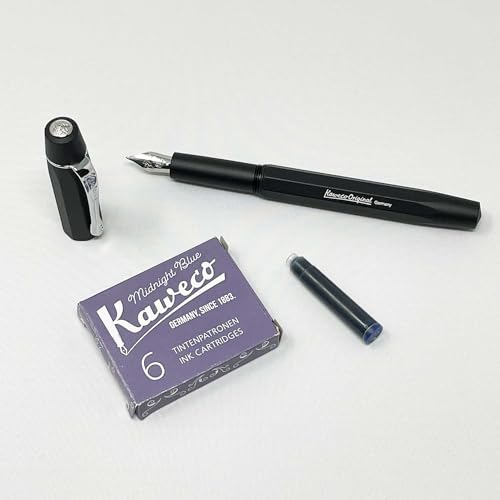 Kaweco Füllfederhalter Original 060 schwarz Feder M mit 6 Original Tintenpatronen GRATIS von Kaweco