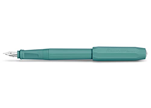 Kaweco PERKEO Füllhalter Breezy Teal I Füllfederhalter für Tintenpatronen Schulfüller in Türkis I Anfänger Füller mit ergonomischem Griffstück zum bequemen Schreiben 16 cm I Federbreite: F (Fein) von Kaweco