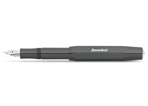 Kaweco SKYLINE SPORT Füllhalter Grey I Premium Füllfederhalter für Tintenpatronen mit hochwertiger Stahlfeder I Füllfederhalter 13 cm I Füller in Grau I Federbreite: EF (Extra Fein) von Kaweco