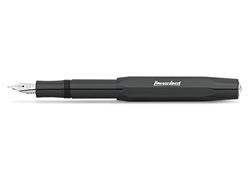 Kaweco Füllfederhalter Skyline Sport I Premium Füllfederhalter Luxus für Tintenpatronen mit hochwertiger Stahlfeder I Kaweco Sport Füller 13,5 cm Schwarz Federbreite: B (Breit) von Kaweco