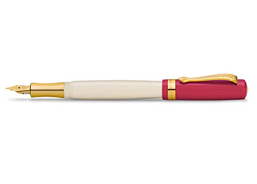 Kaweco STUDENT Füllhalter 30's Blues I Premium Füllfederhalter für Tintenpatronen mit hochwertiger Stahlfeder in Rot & Creme I Nostalgischer Luxus Füller 16 cm I Federbreite: F (Fein) von Kaweco