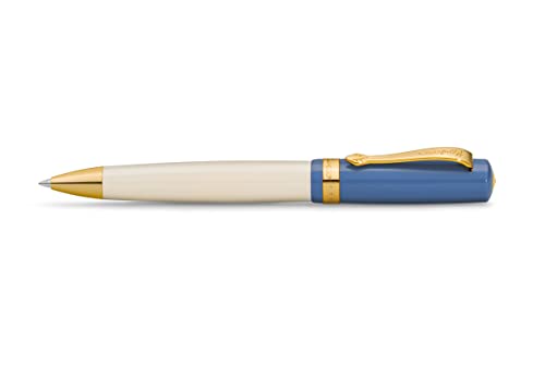 Kaweco STUDENT Kugelschreiber 50's Rock I Business Kuli aus hochwertigem Acryl in Blau & Creme I Edler Kugelschreiber mit Geschenk-Box aus Metall I Nostalgischer Drehkugelschreiber 13 cm von Kaweco