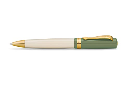 Kaweco STUDENT Kugelschreiber 60's Swing I Business Kuli aus hochwertigem Acryl in Grün & Creme I Edler Kugelschreiber mit Geschenk-Box aus Metall I Nostalgischer Drehkugelschreiber 13 cm von Kaweco