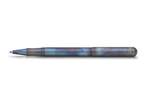 Kaweco LILIPUT Kappen-Kugelschreiber Fireblue I Exklusiver Kuli für Standard D1 Minen inklusive Retro Metallbox I Metall Edelstahl Kugelschreiber 13 cm von Kaweco