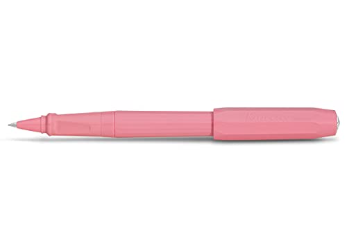 Kaweco PERKEO Rollerball Peony Blossom I Gel- / Kugelschreiber aus Kunststoff in Pink I Anfänger Kuli mit Griffstück für die Schule I 14 g Tintenroller mit 0.7 mm Mine I Gelroller 15,5 cm von Kaweco