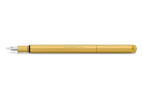 Kaweco SPECIAL Füllhalter Messing I Premium Füllfederhalter für Tintenpatronen mit hochwertiger Stahlfeder I Exklusiver Füller mit Geschenk Metallbox 17 cm I Federbreite: F (Fein) von Kaweco