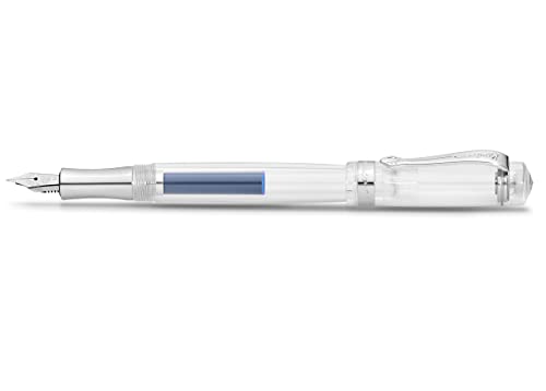 Kaweco STUDENT Füllhalter Transparent I Premium Füllfederhalter für Tintenpatronen mit hochwertiger Stahlfeder I Nostalgischer Luxus Füller 16 cm I Federbreite: B (Breit) von Kaweco