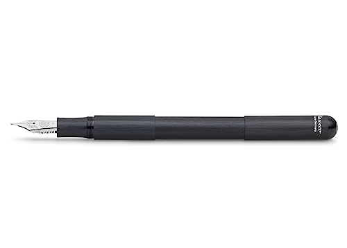 Kaweco SUPRA Füllhalter Schwarz I Exklusiver Aluminium Füllfederhalter für Tintenpatronen mit hochwertiger Stahlfeder inkl. Retro Metallbox I Füller 95-165 mm I Federbreite: B (Breit) von Kaweco