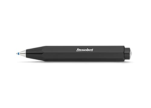 Kaweco Skyline Sport Black Business Kuli aus hochwertigem Kunststoff im Acht Kant Design I Taschen-Kugelschreiber 12g leicht mit zuverlässiger Herzkurvenmechanik I Druckkugelschreiber 10,5cm Schwarz von Kaweco