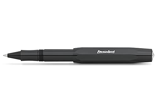 Kaweco Skyline Sport Schwarz Gel- / Kugelschreiber inklusive 0,7 mm Rollerball Tintenroller Mine für Linkshänder & Rechtshänder im klassischen Design mit Keramikkugel I Gelroller 13,5 cm von Kaweco