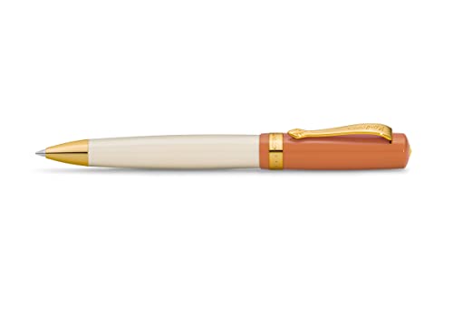 Kaweco STUDENT Kugelschreiber 70's Soul I Business Kuli aus hochwertigem Acryl in Orange & Creme I Edler Kugelschreiber mit Geschenk-Box aus Metall I Nostalgischer Drehkugelschreiber 13 cm von Kaweco