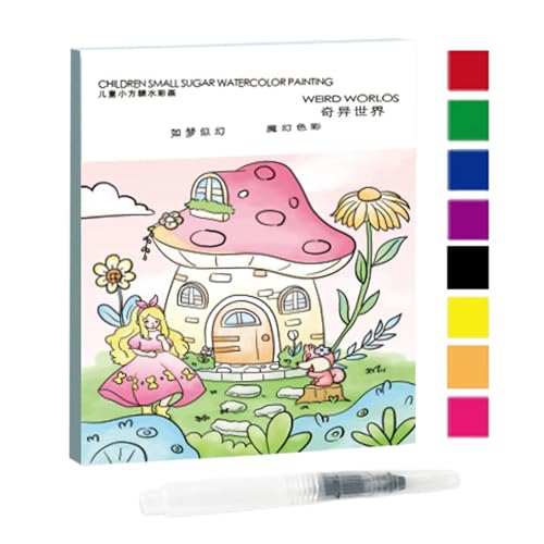 Aquarell-Malbuch, Aquarell-Malbuch | Cartoon-Malbuch, Aquarell-Zeichenbuch-Set | Kunsthandwerk für Kinder und Erwachsene, Graffiti-Kunstzubehör, Kunstdruckpapier zum Zeichnen und Malen von Kaxenig