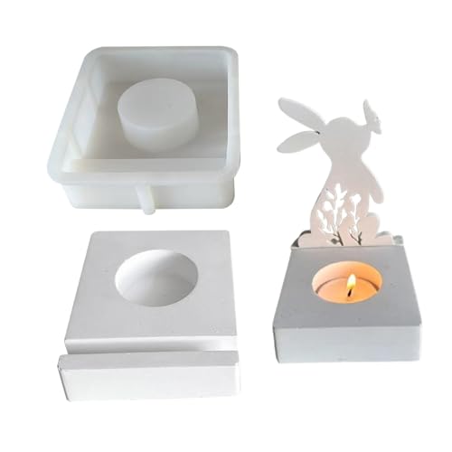 Hase Silikonform, Ostern Silikonformen, 3D Osterhase Silikonform Kerzenhalter, Ostern Hase Backform, Niedliche 3D-Hasen-Schmetterling-Ostern-Silikonformen, Geschenke von Kaxenig