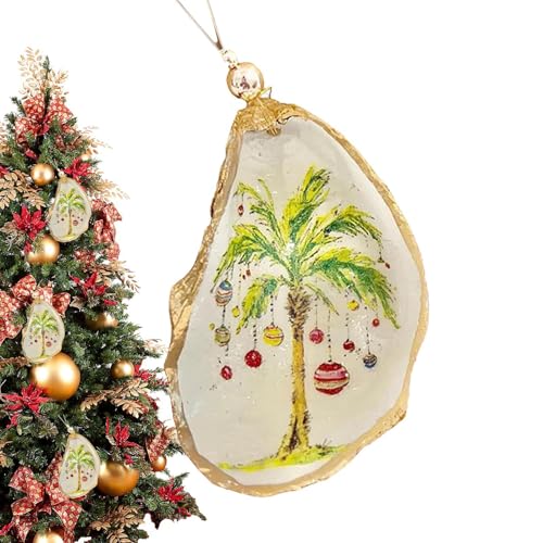 Weihnachts-Austerndekoration, Austernschalen-Ornamente | Dekorative Kunsthandwerk-Baumschmuck-Strandmuscheln | Strandthema-Ornament, Exquisite Dekorationen für Hochzeit, Mottoparty, Kunsthandwerk von Kaxenig